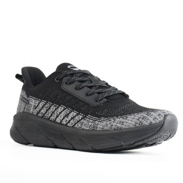 Черни мъжки маратонки, текстилна материя - спортни обувки за пролетта и лятото N 100023056